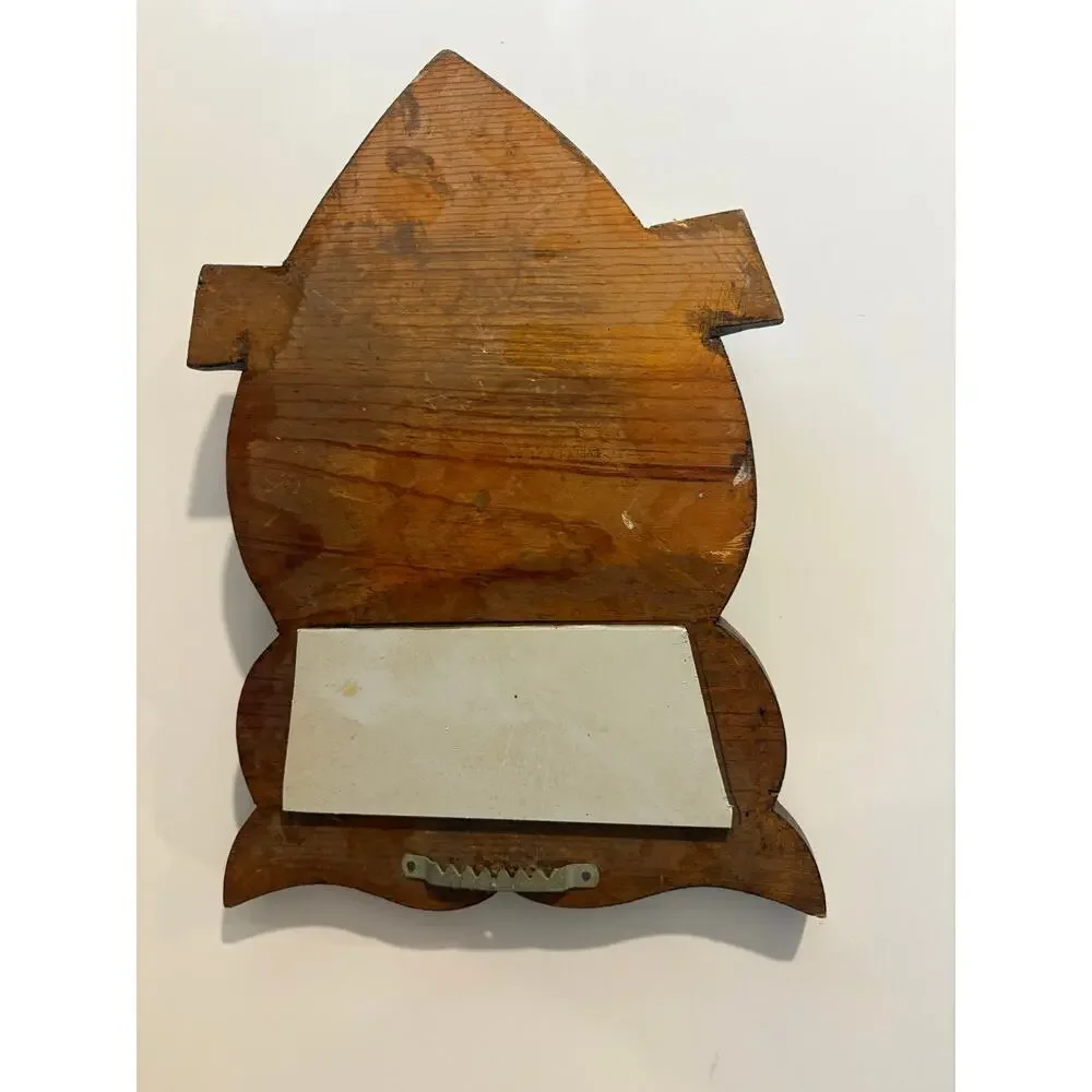 Vintage Wooden Owl Hanger with Mirrored Eyes